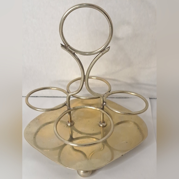 Vintage 1940's English Hand Painted Imari Style Condiment Set  EPNS Silver Plate - Picture 4 of 13